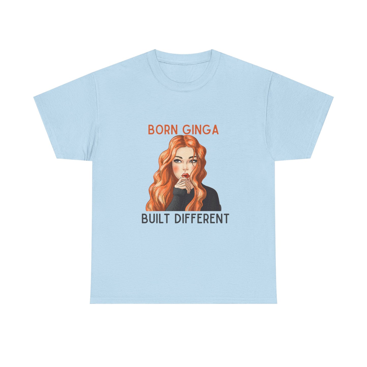 Born Ginga Unisex Heavy Cotton Tee - Built Different, Casual T-Shirt, Unique Graphic Tee, Gift for Her, Trendy Apparel