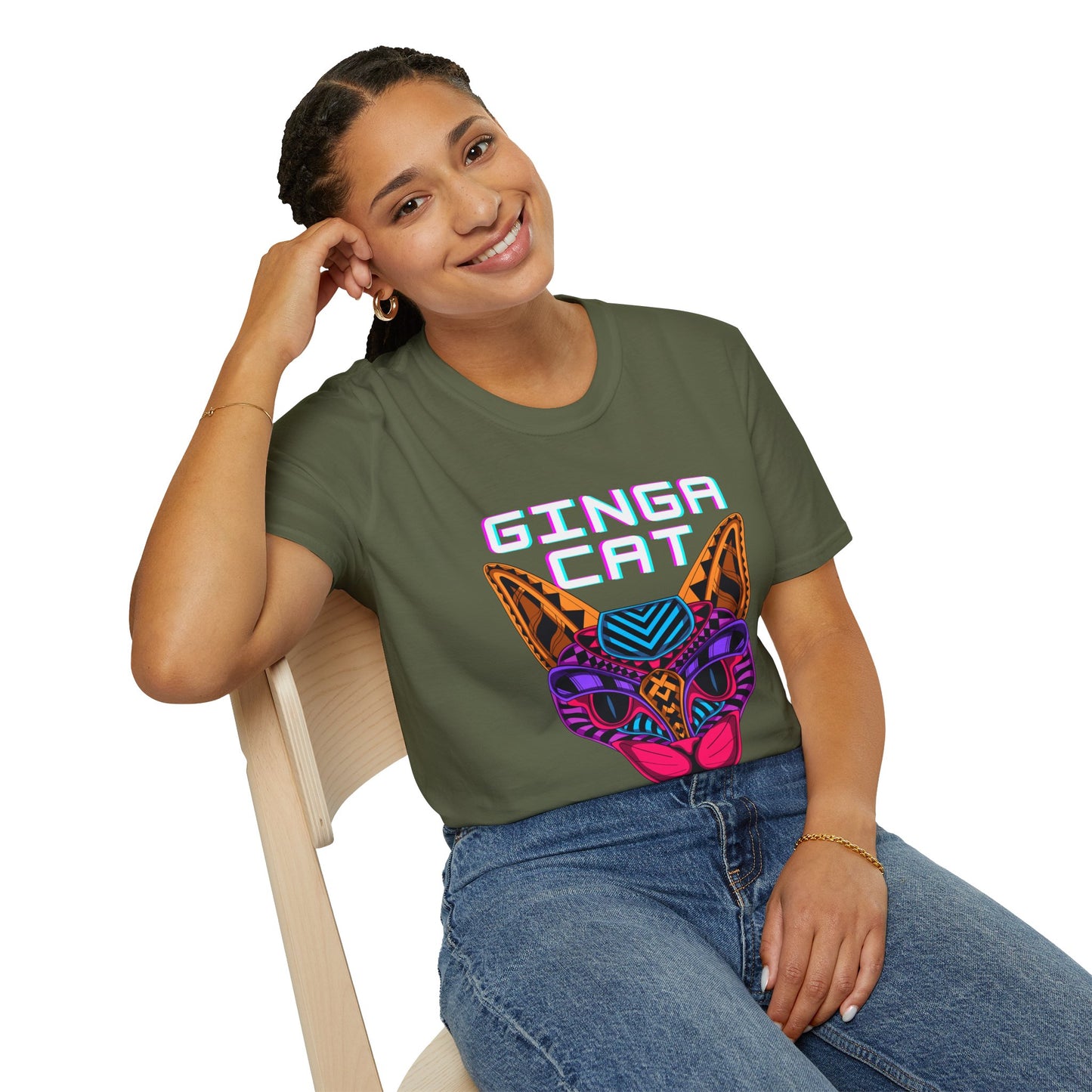 Vibrant Ginga Cat T-Shirt | Unisex Tee, Cat Lover Gift, Colorful Graphic Tee, Fun Fashion, Unique Casual Wear