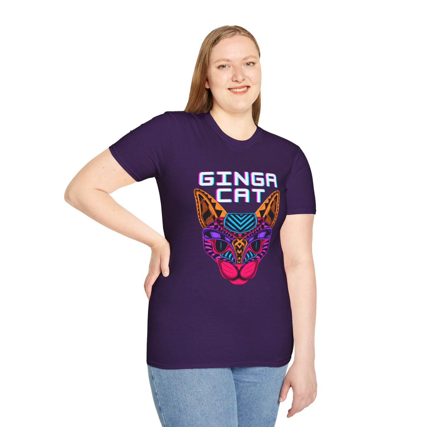 Vibrant Ginga Cat T-Shirt | Unisex Tee, Cat Lover Gift, Colorful Graphic Tee, Fun Fashion, Unique Casual Wear