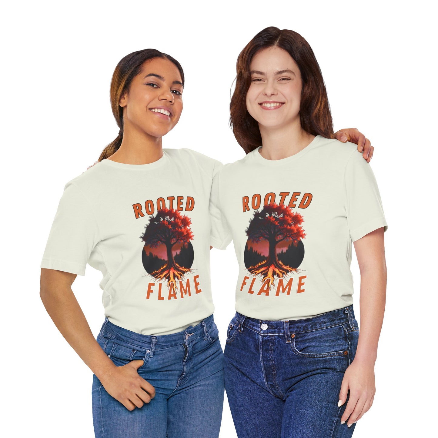 Rooted Flame Unisex Tee - Nature-Inspired Graphic Shirt, Casual Wear, Gift for Nature Lovers, Eco-Friendly Fashion, Fall Vibes