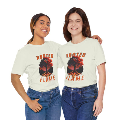 Rooted Flame Unisex Tee - Nature-Inspired Graphic Shirt, Casual Wear, Gift for Nature Lovers, Eco-Friendly Fashion, Fall Vibes