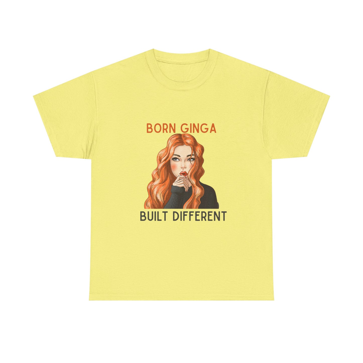 Born Ginga Unisex Heavy Cotton Tee - Built Different, Casual T-Shirt, Unique Graphic Tee, Gift for Her, Trendy Apparel