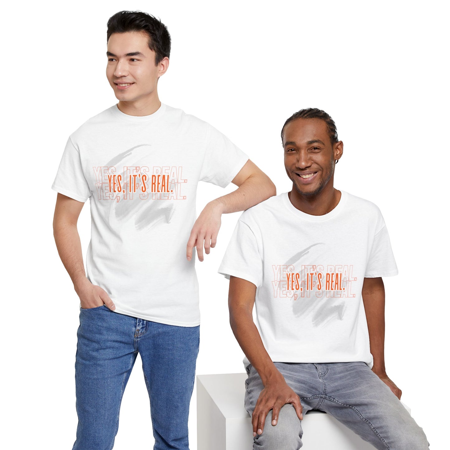Yes, It's Real Unisex Heavy Cotton Tee - Casual Wear, Gift for Friends, Fashion Statement, Everyday Comfort, Trendy Apparel