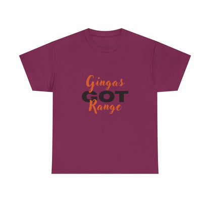 Gingas Got Range Unisex Heavy Cotton Tee, Funny Tee, Gift for Ginger Lovers, Casual Wear, Unique Statement Shirt