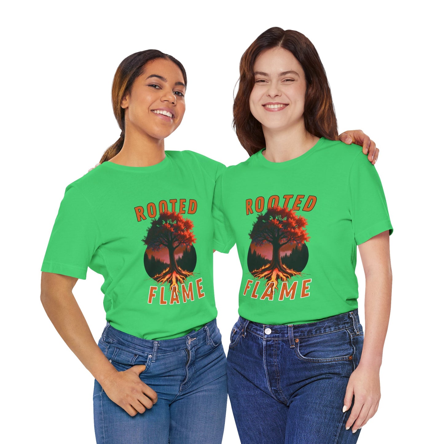 Rooted Flame Unisex Tee - Nature-Inspired Graphic Shirt, Casual Wear, Gift for Nature Lovers, Eco-Friendly Fashion, Fall Vibes