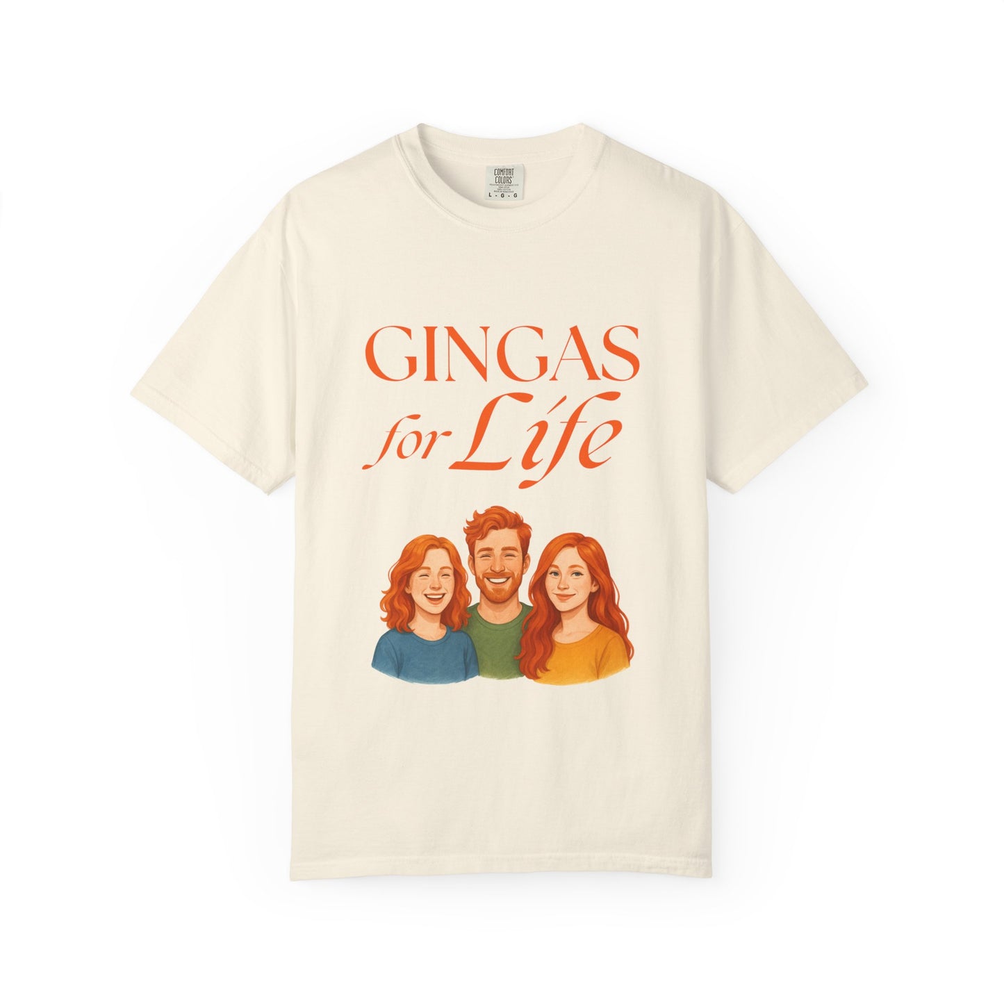 Gingas for Life T-Shirt, Fun T-Shirt for Redheads, Unisex Gift for Friends, Casual Wear, Celebration Tee