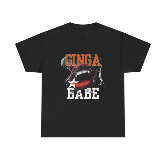 Ginga Babe Unisex Heavy Cotton Tee, Casual Graphic Shirt, Fun Streetwear, Perfect Gift for Birthdays, Festivals, Everyday Wear