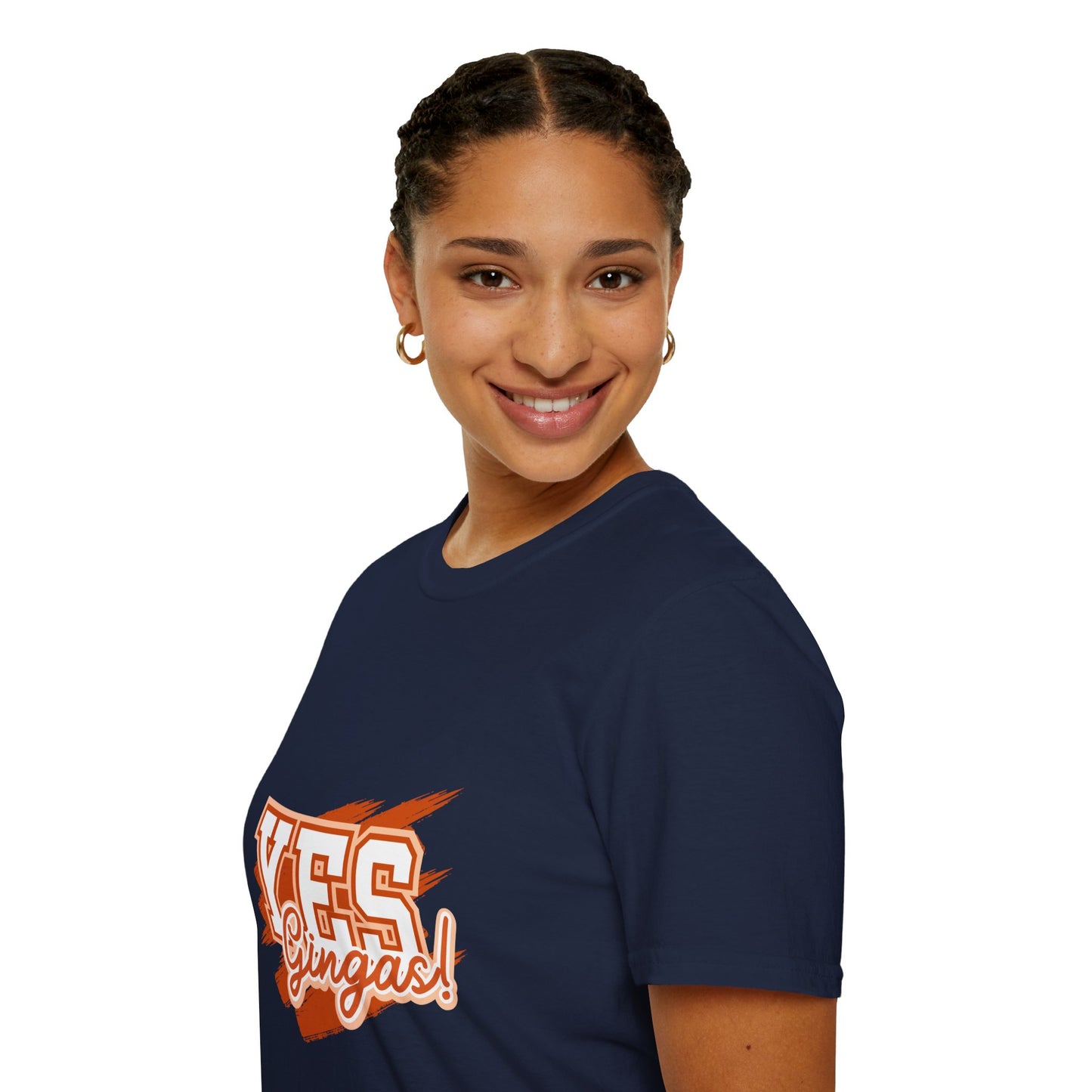YES GINGAS! Unisex Softstyle T-Shirt, Funny Graphic Tee, Casual Wear, Gift for Friends, Everyday Comfort, Unique Statement Shirt