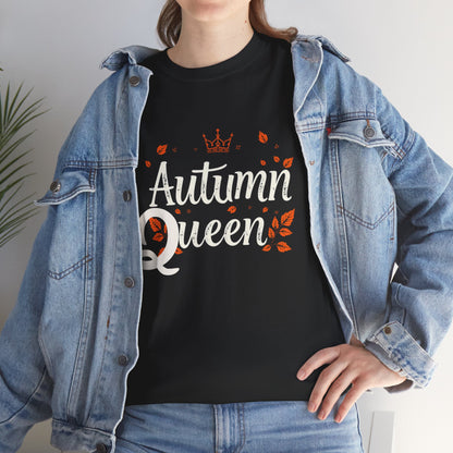 Autumn Queen Tee - Unisex Heavy Cotton T-Shirt, Fall Fashion, Seasonal Apparel, Gift for Her, Thanksgiving Style