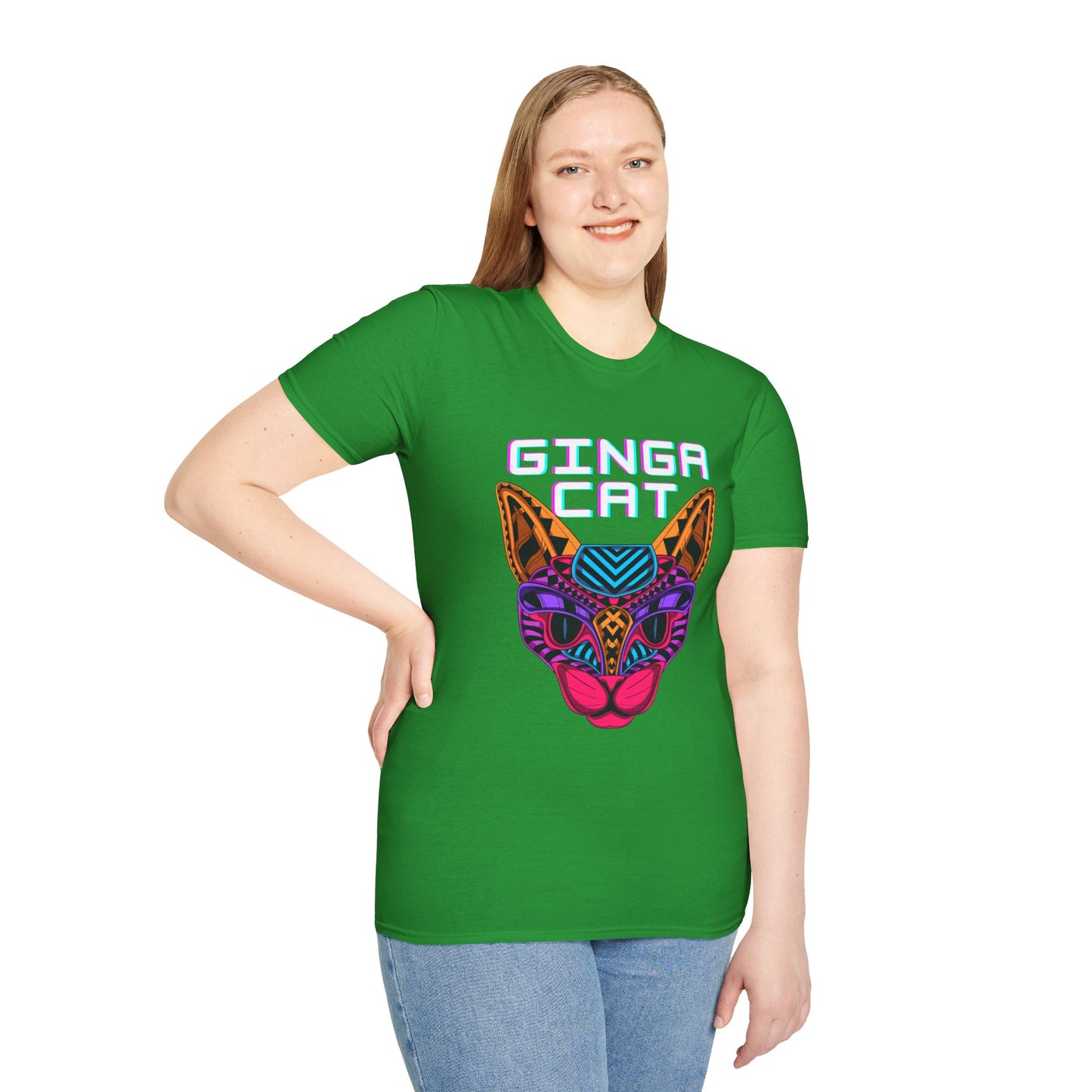 Vibrant Ginga Cat T-Shirt | Unisex Tee, Cat Lover Gift, Colorful Graphic Tee, Fun Fashion, Unique Casual Wear