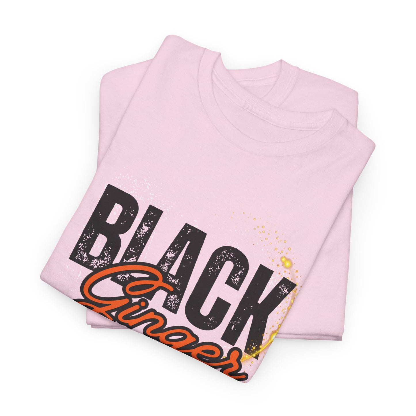 Unisex Heavy Cotton Tee with 'Black Ginger Magic' Design, Empowering Gift for Witches, Everyday Wear, Festivals, Spirituality