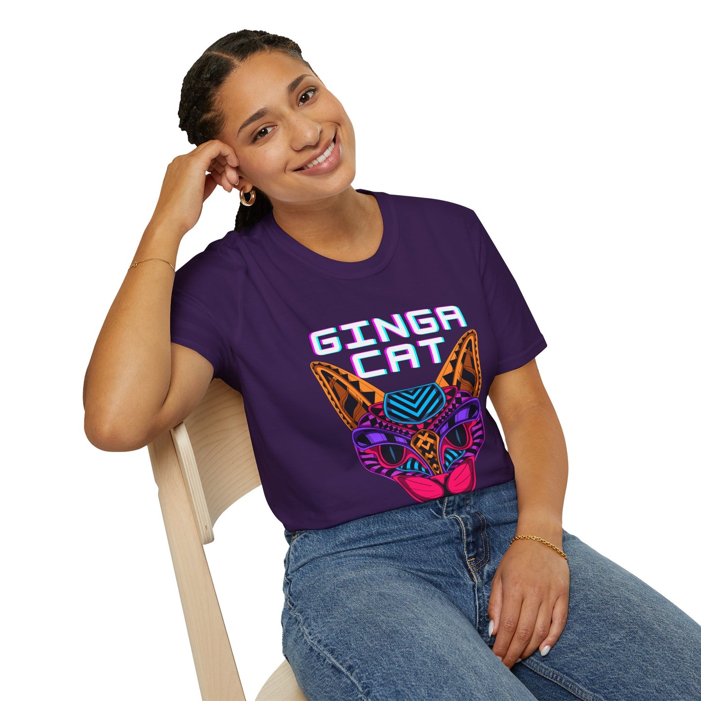Vibrant Ginga Cat T-Shirt | Unisex Tee, Cat Lover Gift, Colorful Graphic Tee, Fun Fashion, Unique Casual Wear