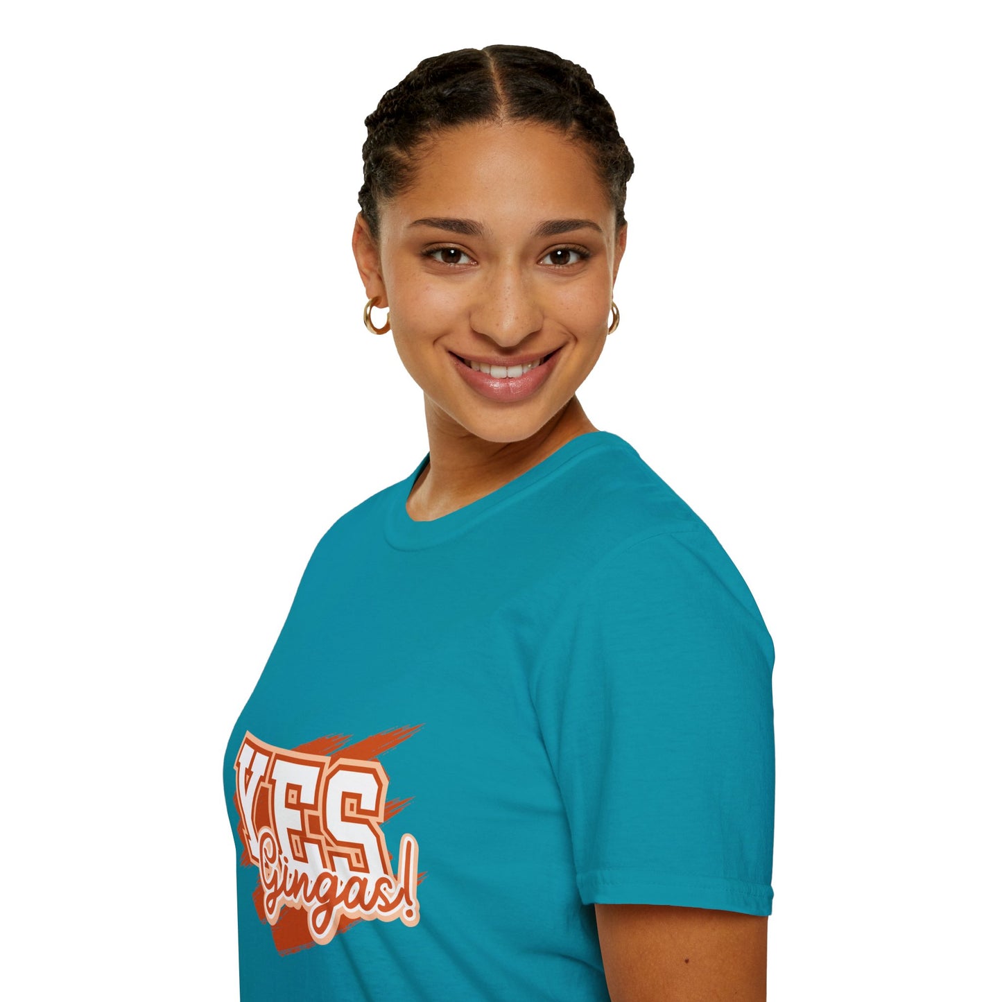 YES GINGAS! Unisex Softstyle T-Shirt, Funny Graphic Tee, Casual Wear, Gift for Friends, Everyday Comfort, Unique Statement Shirt