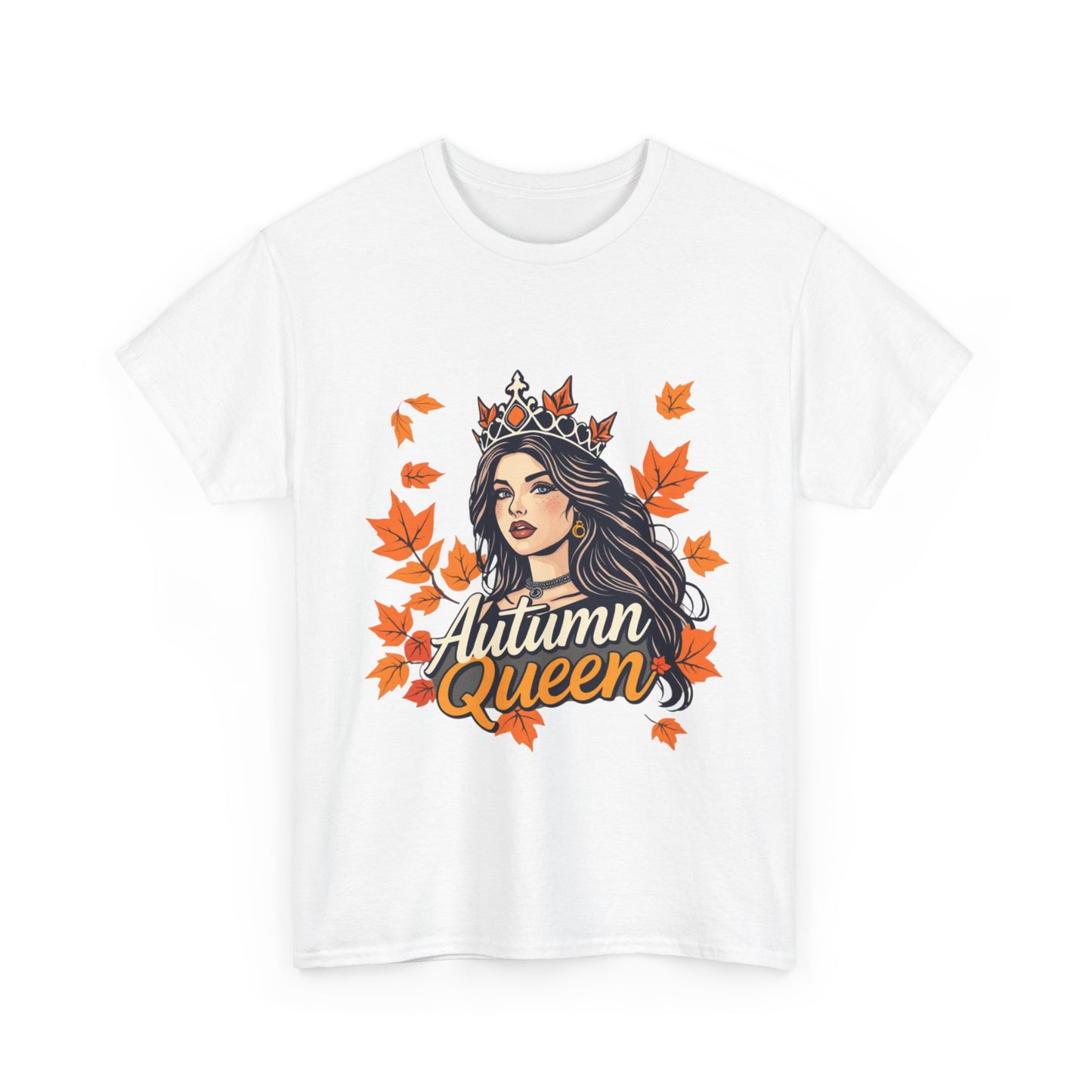 Autumn Queen Heavy Cotton Tee, Cozy Fall Shirt, Seasonal Fashion, Gift for Her, Fall Wardrobe Essential