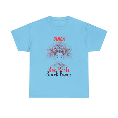 Empowering Art Tee: GINGA, Red Boots, Black Power, Unisex Cotton Shirt, Black History Month, Gifts for Activists, Statement Apparel