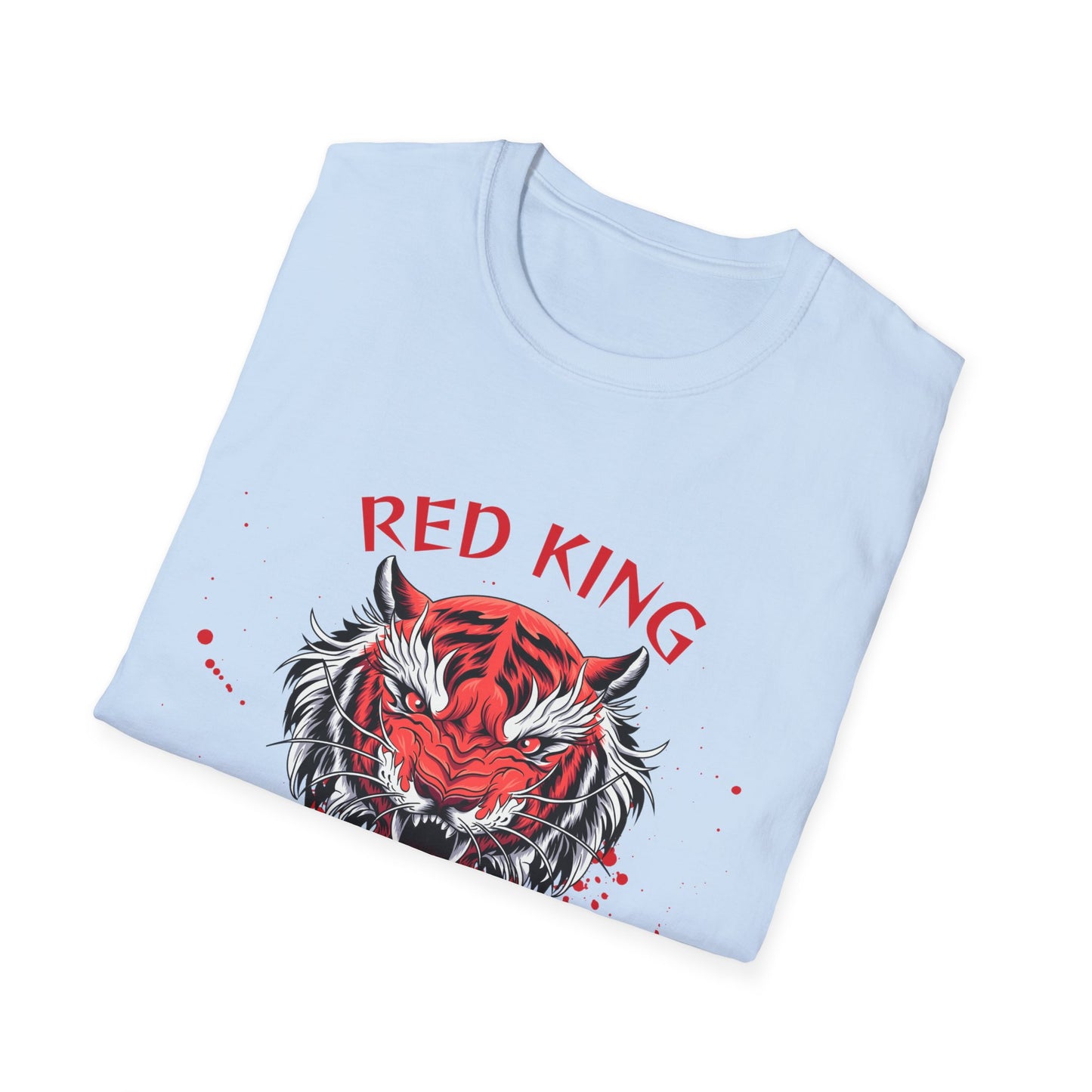 Fierce Red King Tiger T-Shirt, Bold Graphic Tee, Unisex Apparel, Streetwear Style, Gift for Animal Lovers