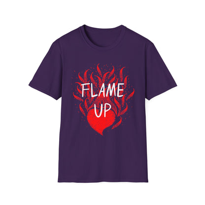 Fiery Motivation Unisex T-Shirt, Flame Up Graphic Tee, Gift for Fitness Lovers, Workout Apparel, Casual Wear