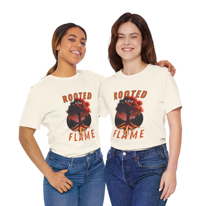 Rooted Flame Unisex Tee - Nature-Inspired Graphic Shirt, Casual Wear, Gift for Nature Lovers, Eco-Friendly Fashion, Fall Vibes