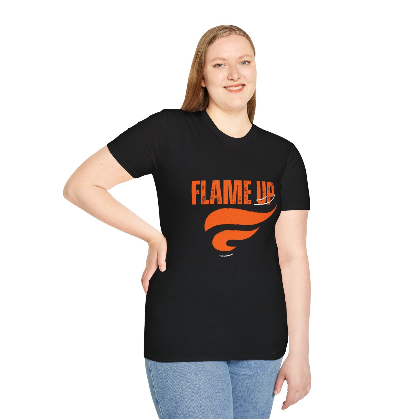Flame Up Unisex Softstyle T-Shirt - Motivational Graphic Tee, Casual Wear, Workout Apparel, Gift for Fitness Enthusiasts, Bold [...]