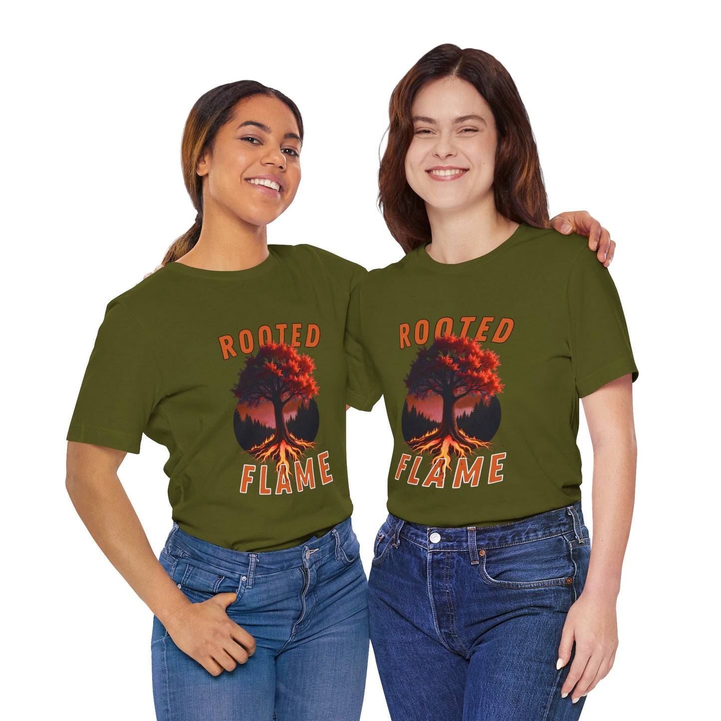 Rooted Flame Unisex Tee - Nature-Inspired Graphic Shirt, Casual Wear, Gift for Nature Lovers, Eco-Friendly Fashion, Fall Vibes