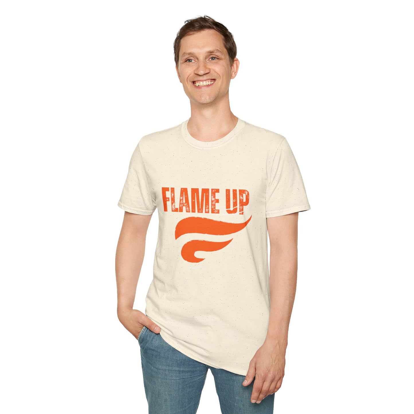 Flame Up Unisex Softstyle T-Shirt - Motivational Graphic Tee, Casual Wear, Workout Apparel, Gift for Fitness Enthusiasts, Bold [...]
