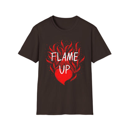 Fiery Motivation Unisex T-Shirt, Flame Up Graphic Tee, Gift for Fitness Lovers, Workout Apparel, Casual Wear