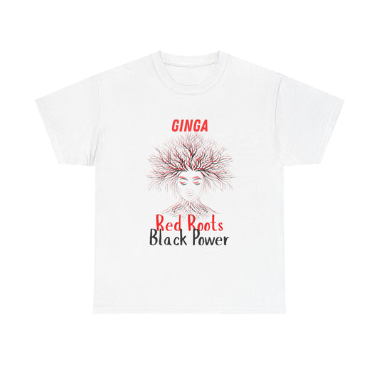 Empowering Art Tee: GINGA, Red Boots, Black Power, Unisex Cotton Shirt, Black History Month, Gifts for Activists, Statement Apparel
