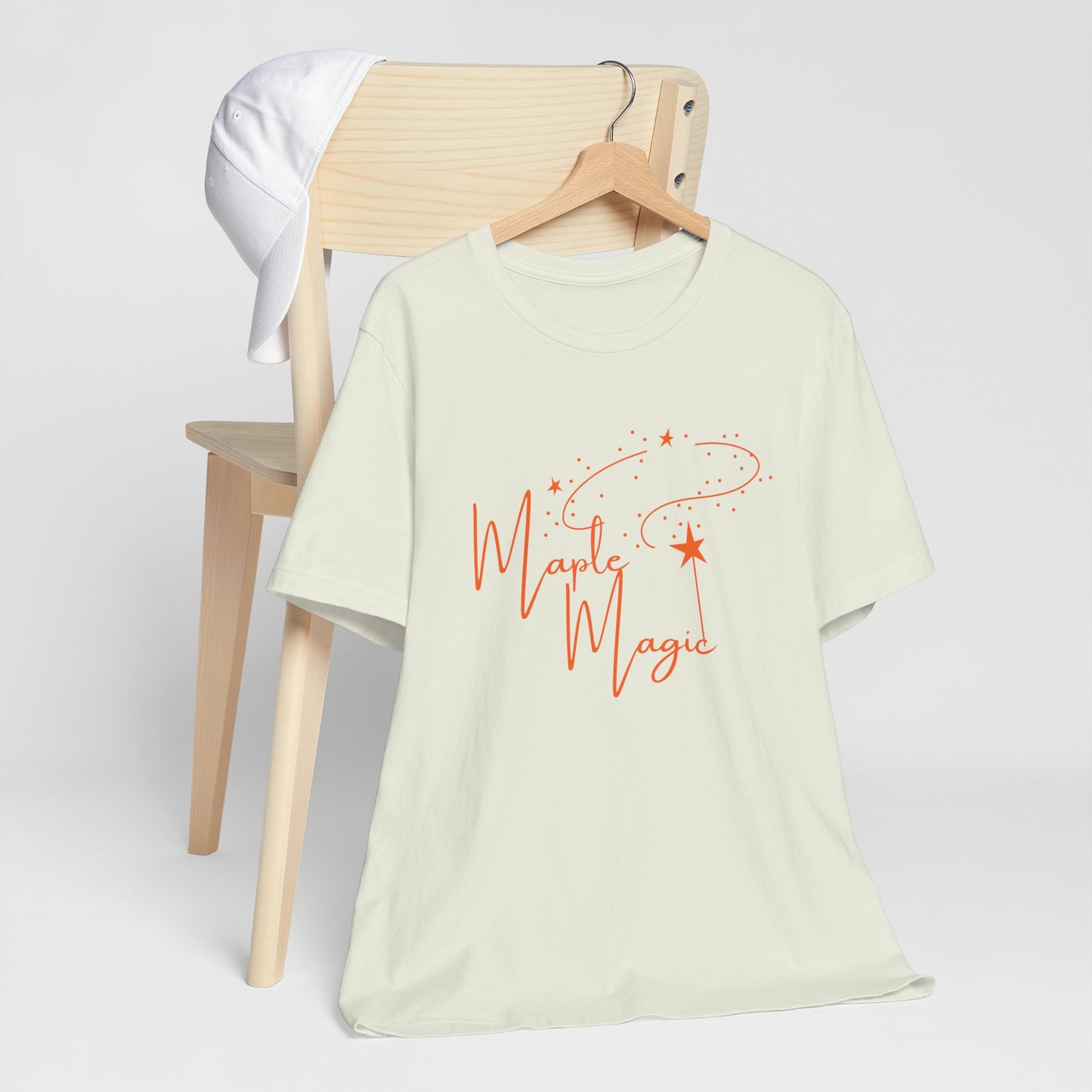 Maple Magic Unisex Tee, Cute Graphic Shirt, Fall Apparel, Seasonal Gift, Nature Lover T-Shirt, Cozy Vibes Fashion