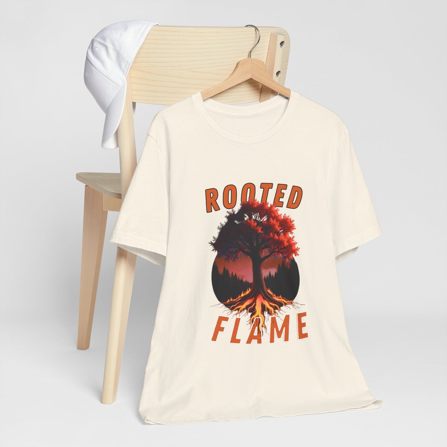 Rooted Flame Unisex Tee - Nature-Inspired Graphic Shirt, Casual Wear, Gift for Nature Lovers, Eco-Friendly Fashion, Fall Vibes