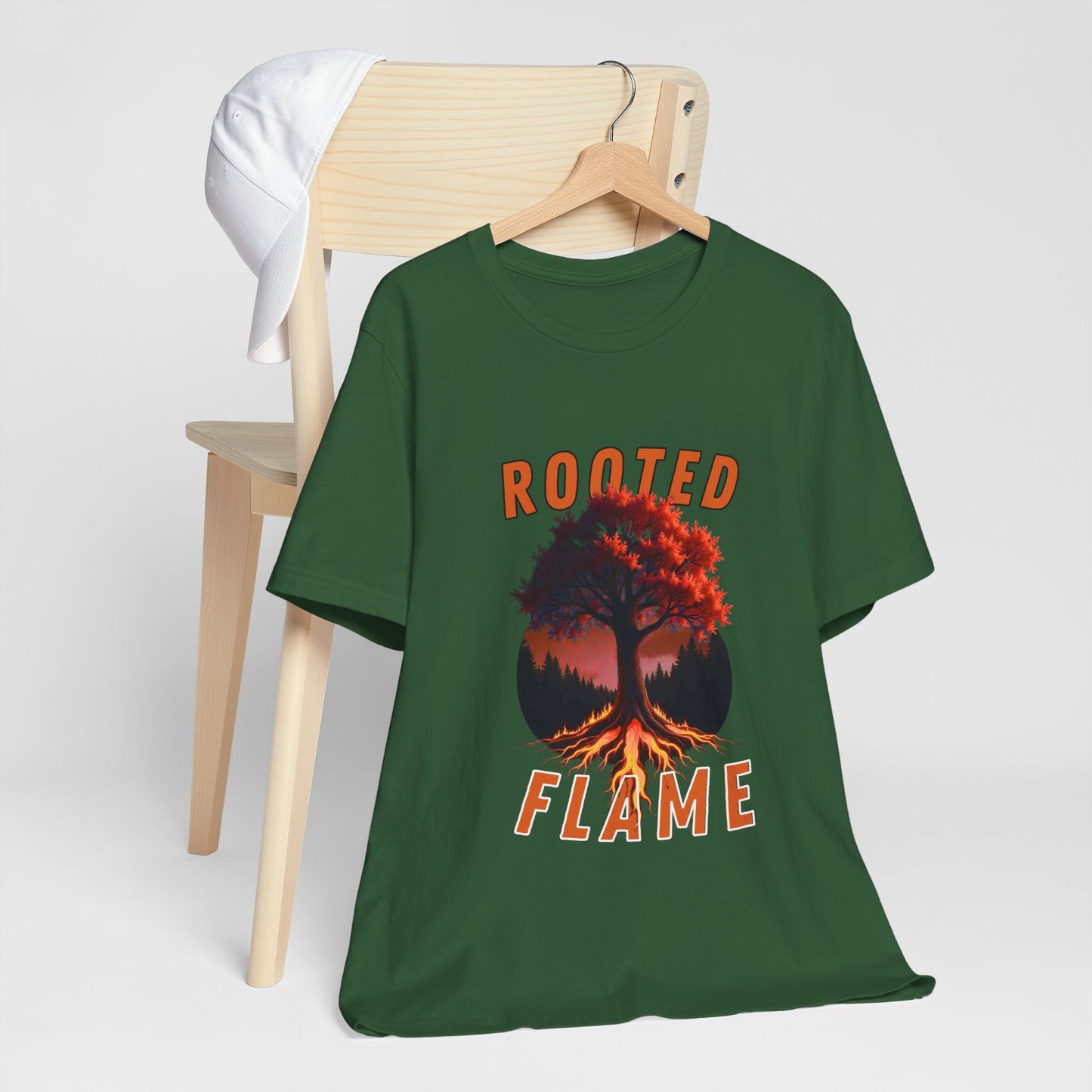 Rooted Flame Unisex Tee - Nature-Inspired Graphic Shirt, Casual Wear, Gift for Nature Lovers, Eco-Friendly Fashion, Fall Vibes