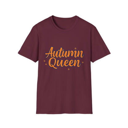 Autumn Queen Unisex Softstyle T-Shirt, Cozy Fall Tee, Gift for Autumn Lover, Seasonal Fashion, Thanksgiving Celebration Top