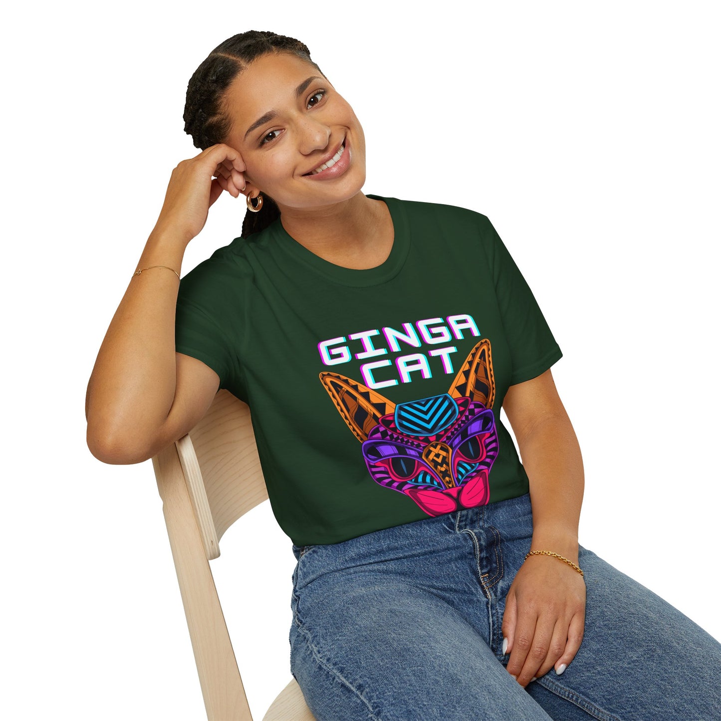 Vibrant Ginga Cat T-Shirt | Unisex Tee, Cat Lover Gift, Colorful Graphic Tee, Fun Fashion, Unique Casual Wear
