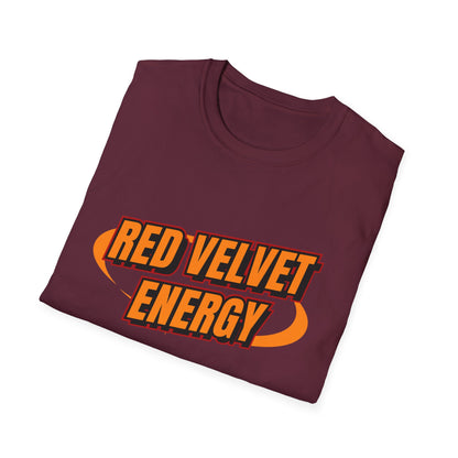 Unisex Softstyle T-Shirt with 'Red Velvet Energy' Design, Casual Tee, Gift for Friends, Fun Graphic Shirt, Energy Vibe Tee