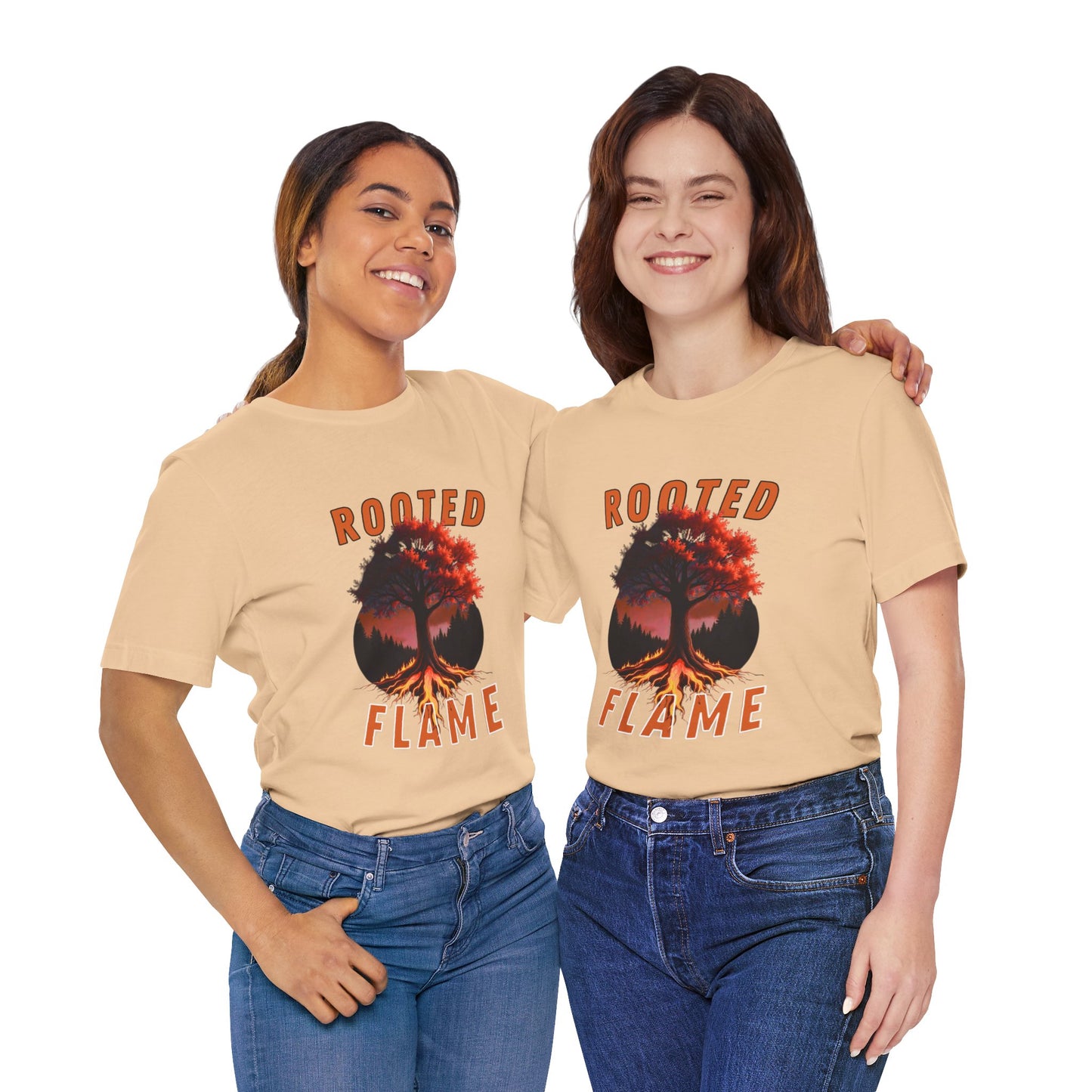 Rooted Flame Unisex Tee - Nature-Inspired Graphic Shirt, Casual Wear, Gift for Nature Lovers, Eco-Friendly Fashion, Fall Vibes
