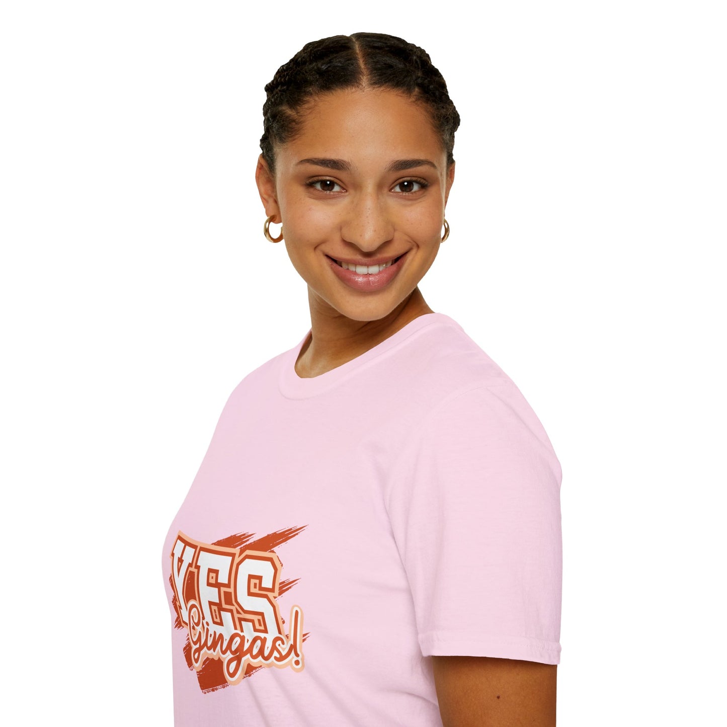 YES GINGAS! Unisex Softstyle T-Shirt, Funny Graphic Tee, Casual Wear, Gift for Friends, Everyday Comfort, Unique Statement Shirt