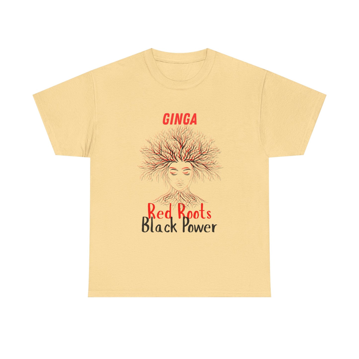 Empowering Art Tee: GINGA, Red Boots, Black Power, Unisex Cotton Shirt, Black History Month, Gifts for Activists, Statement Apparel