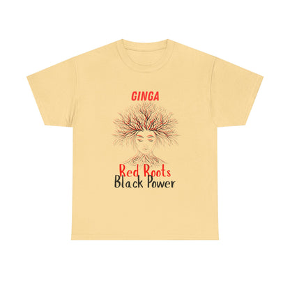 Empowering Art Tee: GINGA, Red Boots, Black Power, Unisex Cotton Shirt, Black History Month, Gifts for Activists, Statement Apparel