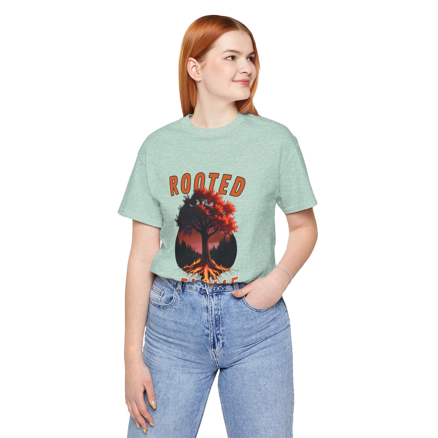Rooted Flame Unisex Tee - Nature-Inspired Graphic Shirt, Casual Wear, Gift for Nature Lovers, Eco-Friendly Fashion, Fall Vibes