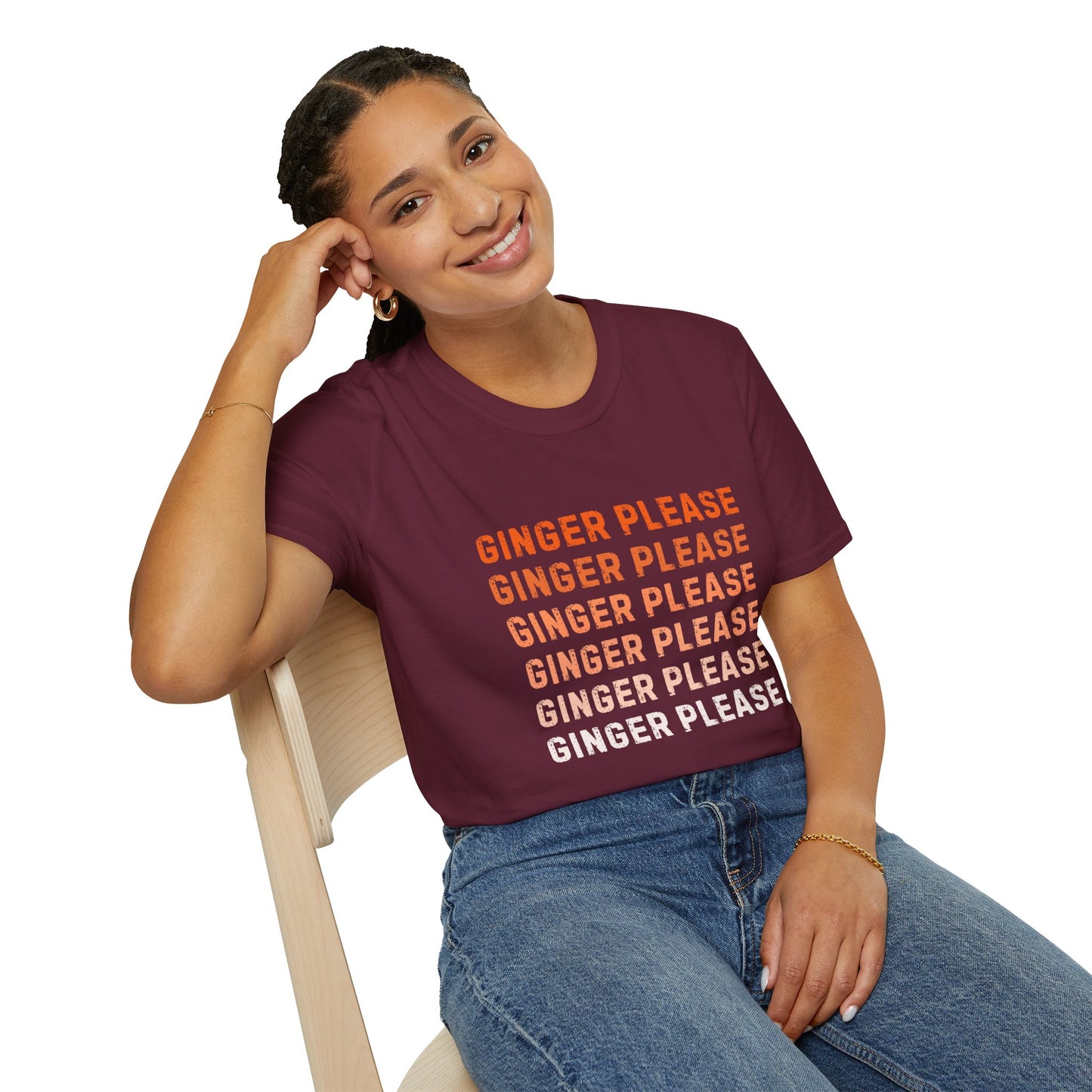 Ginger Please Unisex Softstyle T-Shirt, Funny Graphic Tee, Gift for Ginger Lovers, Casual Wear, Summer Fashion, Statement Shirt