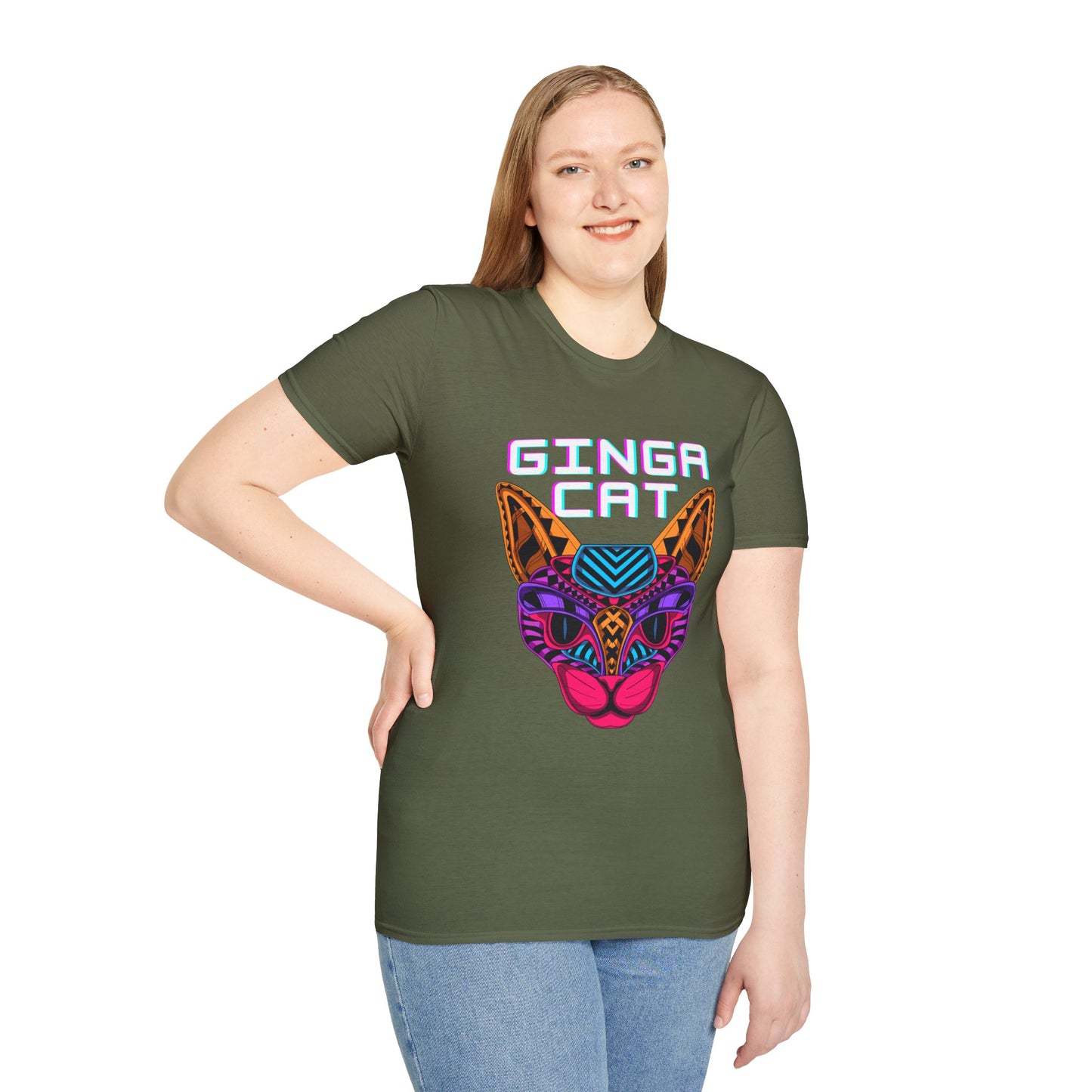 Vibrant Ginga Cat T-Shirt | Unisex Tee, Cat Lover Gift, Colorful Graphic Tee, Fun Fashion, Unique Casual Wear