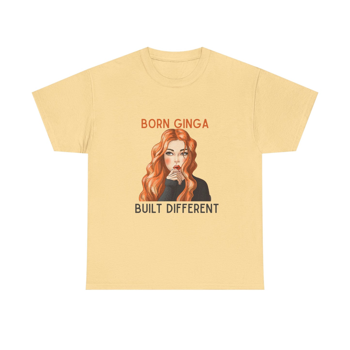 Born Ginga Unisex Heavy Cotton Tee - Built Different, Casual T-Shirt, Unique Graphic Tee, Gift for Her, Trendy Apparel
