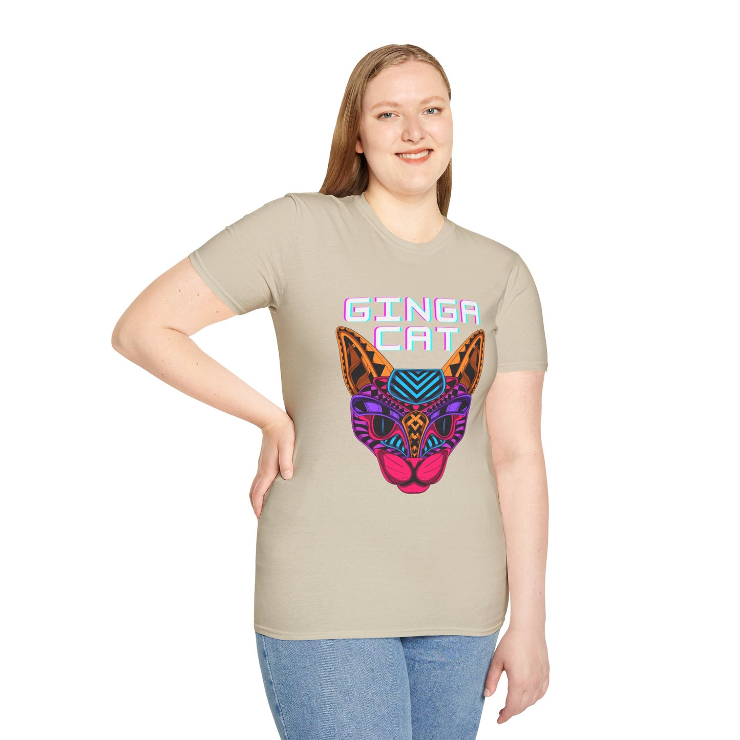 Vibrant Ginga Cat T-Shirt | Unisex Tee, Cat Lover Gift, Colorful Graphic Tee, Fun Fashion, Unique Casual Wear