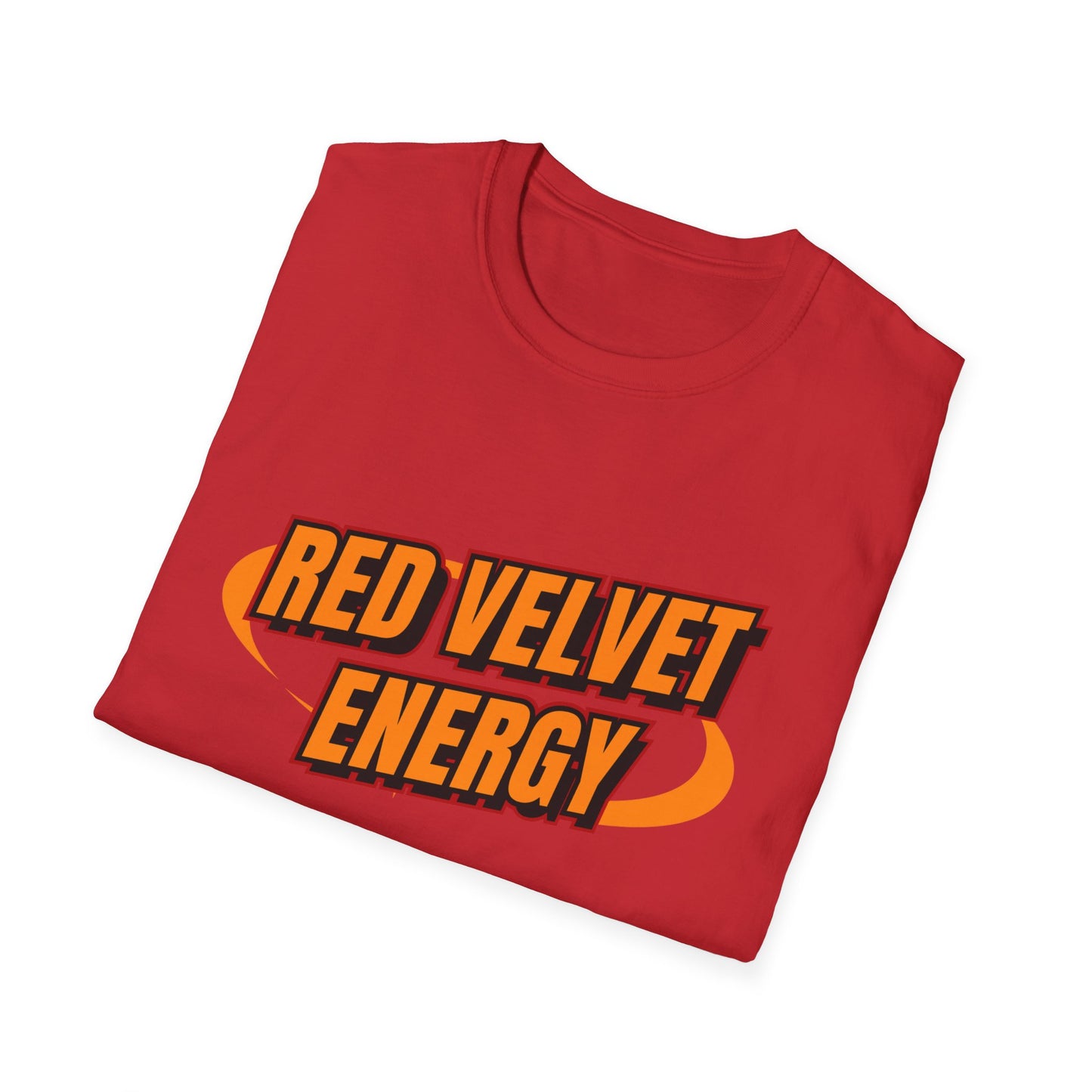 Unisex Softstyle T-Shirt with 'Red Velvet Energy' Design, Casual Tee, Gift for Friends, Fun Graphic Shirt, Energy Vibe Tee