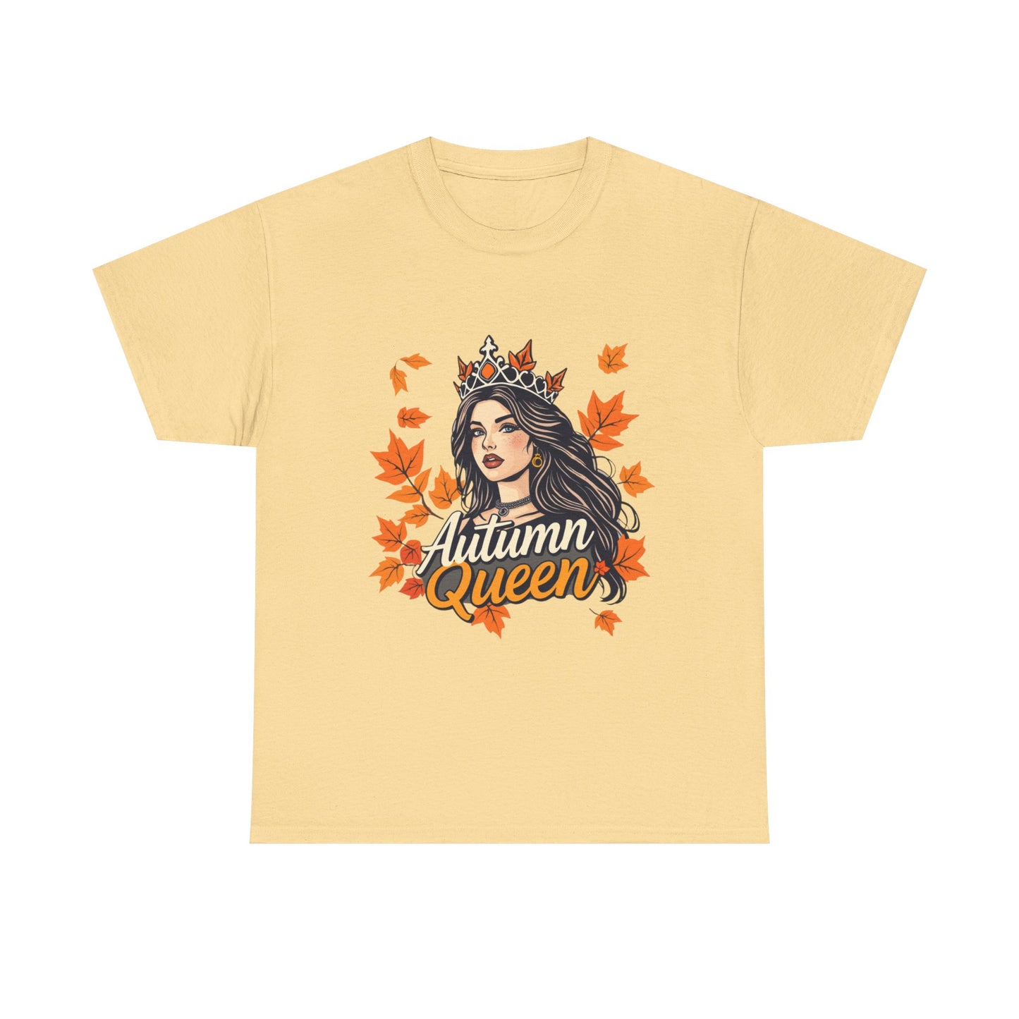 Autumn Queen Heavy Cotton Tee, Cozy Fall Shirt, Seasonal Fashion, Gift for Her, Fall Wardrobe Essential