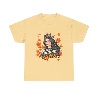 Autumn Queen Heavy Cotton Tee, Cozy Fall Shirt, Seasonal Fashion, Gift for Her, Fall Wardrobe Essential