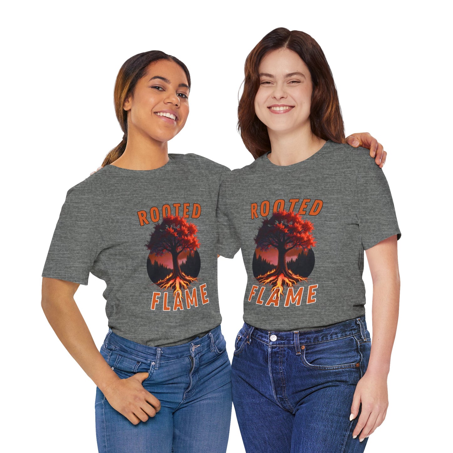 Rooted Flame Unisex Tee - Nature-Inspired Graphic Shirt, Casual Wear, Gift for Nature Lovers, Eco-Friendly Fashion, Fall Vibes