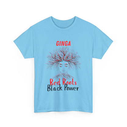 Empowering Art Tee: GINGA, Red Boots, Black Power, Unisex Cotton Shirt, Black History Month, Gifts for Activists, Statement Apparel