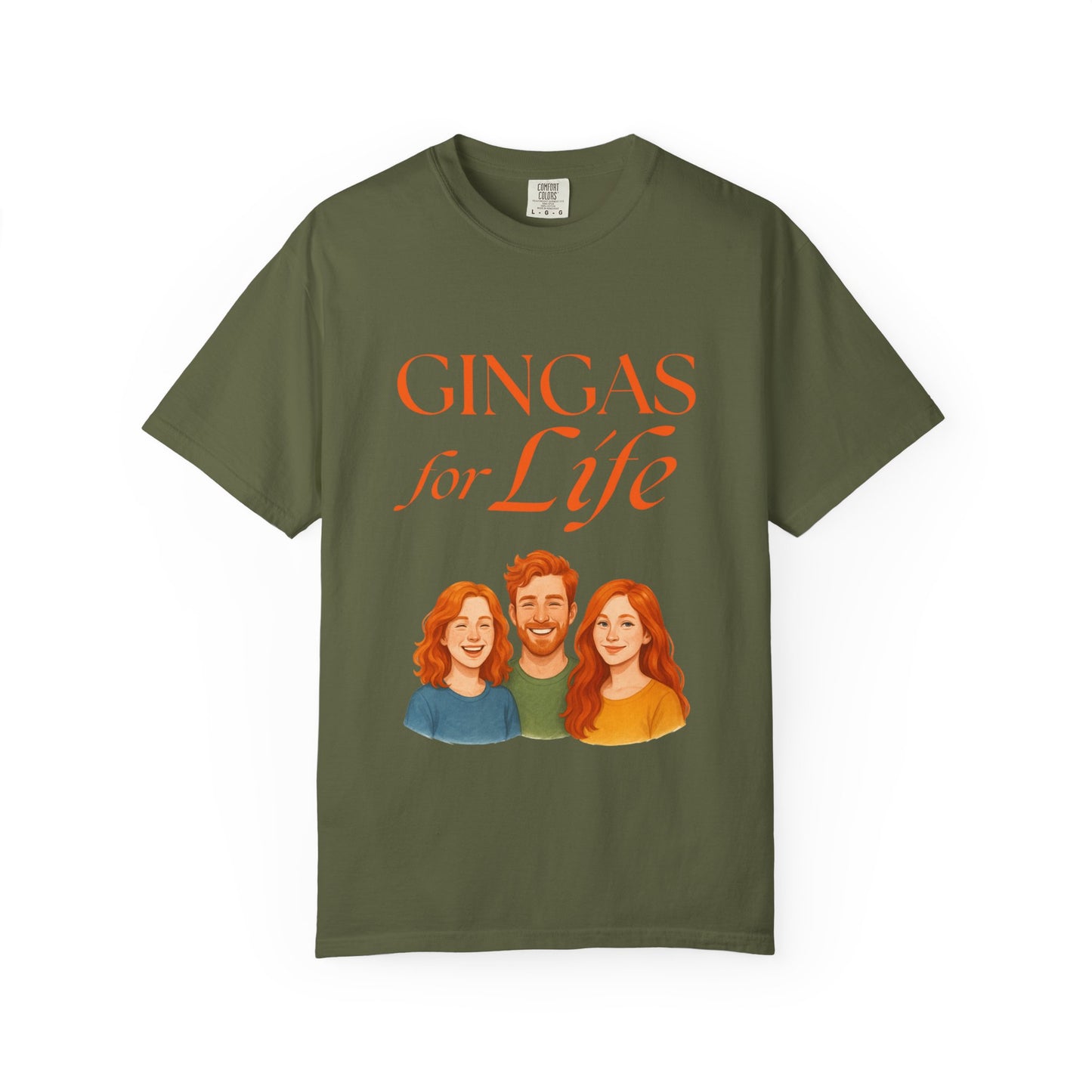 Gingas for Life T-Shirt, Fun T-Shirt for Redheads, Unisex Gift for Friends, Casual Wear, Celebration Tee