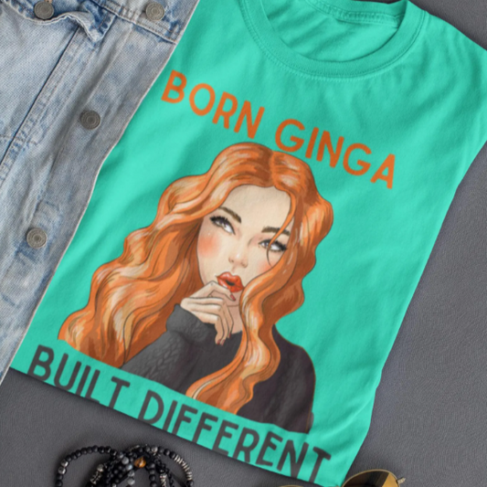 Born Ginga Unisex Heavy Cotton Tee - Built Different, Casual T-Shirt, Unique Graphic Tee, Gift for Her, Trendy Apparel