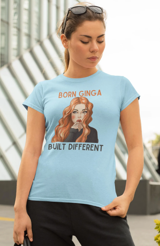 Born Ginga Unisex Heavy Cotton Tee - Built Different, Casual T-Shirt, Unique Graphic Tee, Gift for Her, Trendy Apparel